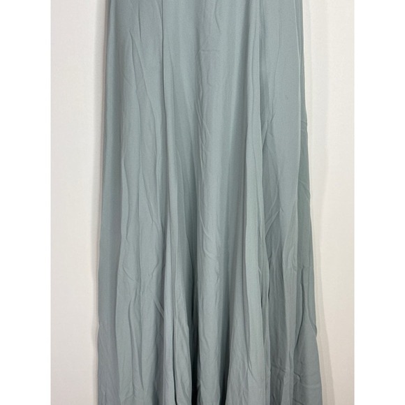 Show Me Your Mumu Jenn Maxi‎ Dress in Silver Sage Crisp Blue V Neck| XXS | NWT - Picture 4 of 15